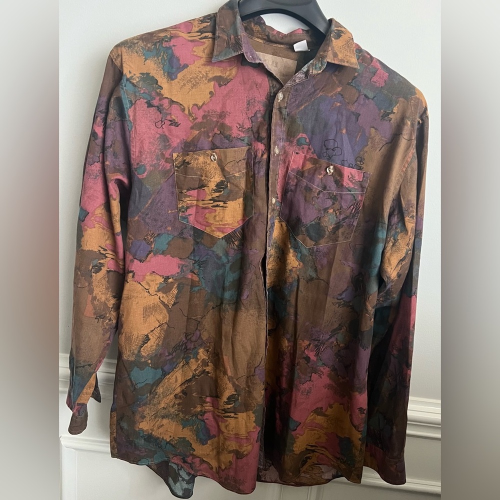 Vintage The Wear of the West Cowboy  button Front Shirt size XL 90s Western